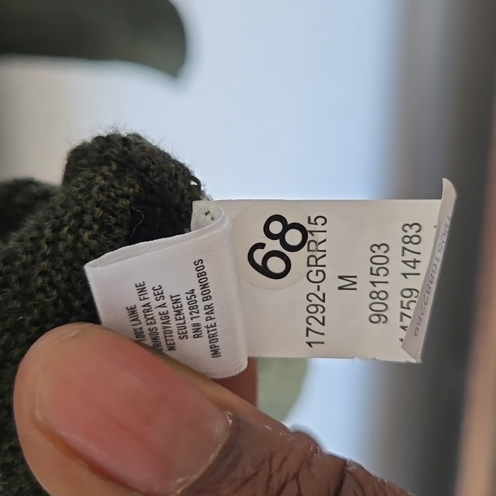 Bonobos Dark Green Academia 100% Extra Fine merino Wool sweater - Picture 7 of 7